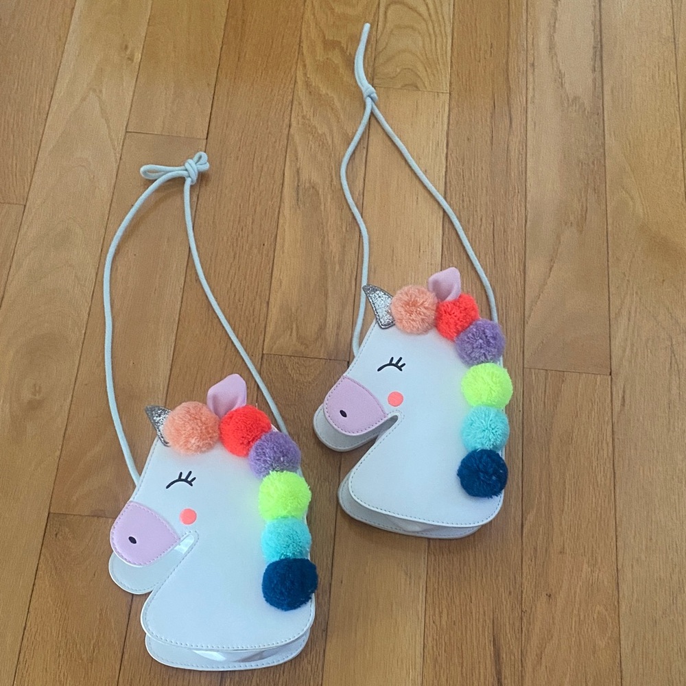 Cat & Jack Unicorn Crossbody Bag with Rainbow Pom Poms